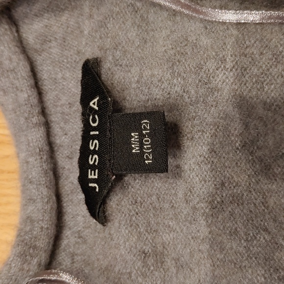 ❄️Jessica Women's 100% Cashmere Gray Shrug Sweater / Cardigan - Picture 4 of 5